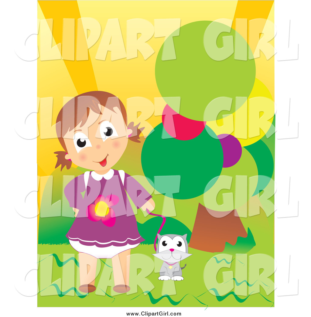 clipart girl with cat - photo #24