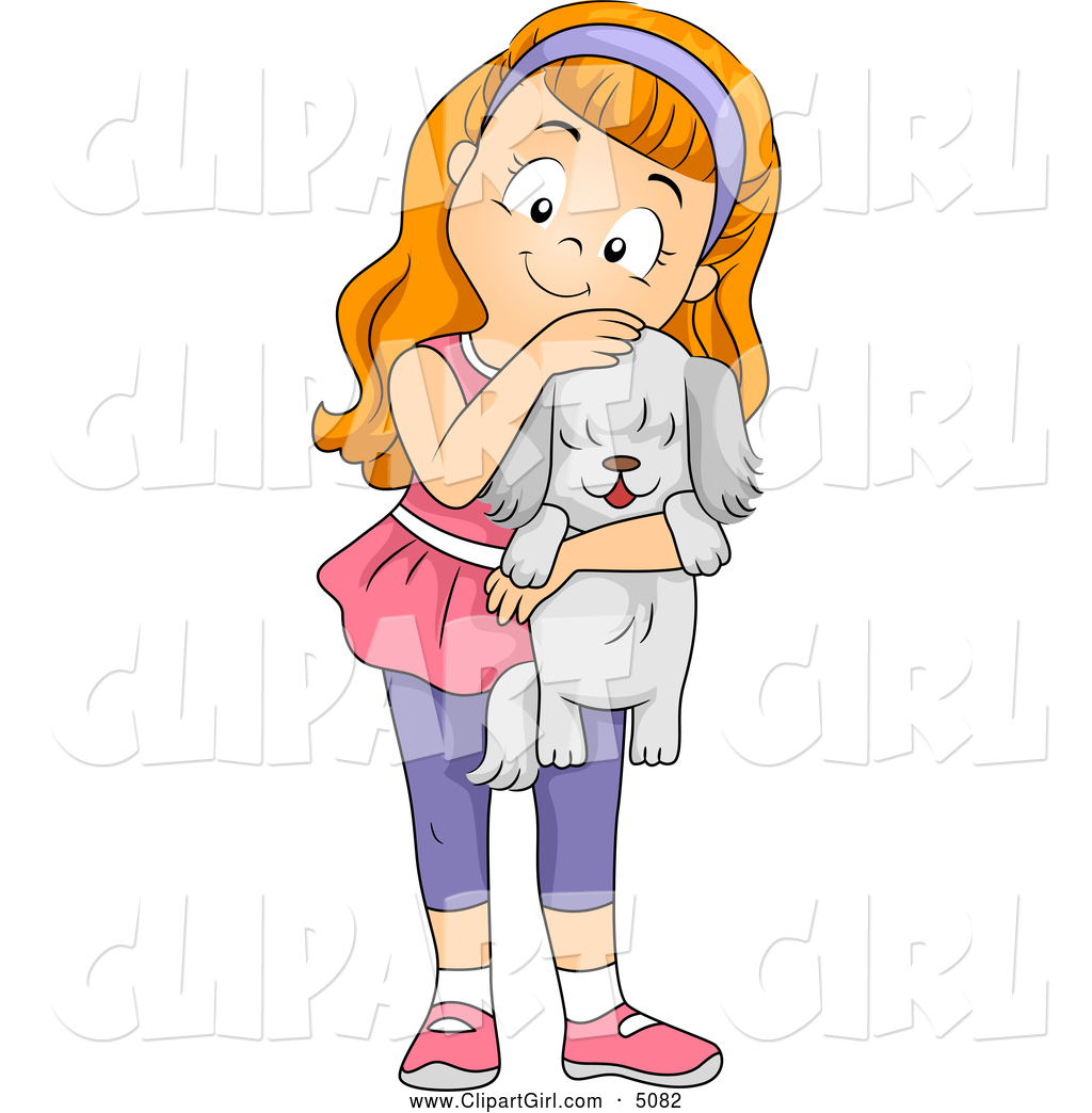 clip art of girl and dog - photo #31