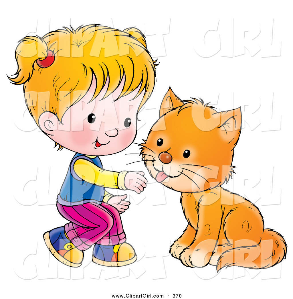 clipart girl with cat - photo #18
