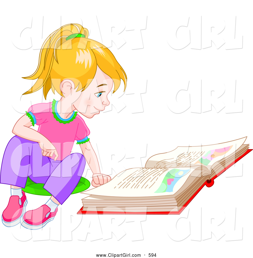 little girl reading clipart - photo #41