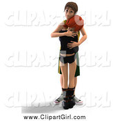 Clip Art of a 3d Sad Teen Couple Hugging by