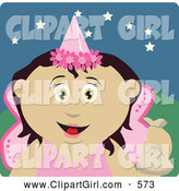 Clip Art of a Cute and Friendly Tooth Fairy in a Pink Costume, Holding up a Bag by Dennis Holmes Designs