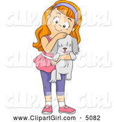 Clip Art of a Happy Girl Hugging a Dog by BNP Design Studio