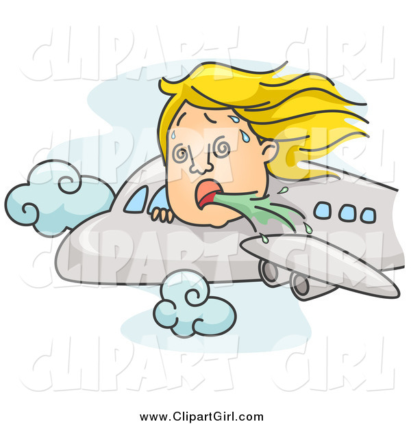 Clip Art of a Person Puking out of an Airplane Window