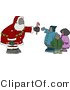 Clip Art of a Black Santa Claus Handing out Candy Canes to a Group of Kids by Djart