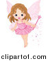 Clip Art of a Cute Fairy Princess Toddler Girl in a Pink Tutu by Pushkin