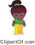 Clip Art of a Cute Purple Haired African Girl Wearing a Flag of South Africa Shirt by Maria Bell