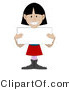 Clip Art of a Friendly Black Haired Girl Holding a Blank Placard Sign by AtStockIllustration