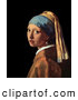 Clip Art of a Pretty Lady Looking over Her Shoulder, Original Artwork Titled Girl with a Pearl Earring by Johannes Vermeer by Jamers