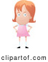 Clip Art of a Red Haired Girl in a Pink Dress by Cory Thoman