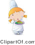 Clip Art of a Young Female Chef Girl Holding a Steaming Plate of Hot Food by YUHAIZAN YUNUS