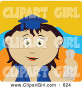 Clip Art of a Cute Mexican Graduating Girl Holding a Diploma by Dennis Holmes Designs