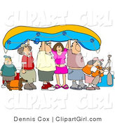 Clip Art of a Family Going River Rafting by Djart