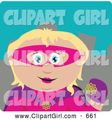 Clip Art of a Friendly Caucasian Super Hero Woman in Costume by Dennis Holmes Designs