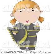 Clip Art of a Friendly Firefighter Woman in a Black Uniform, Giving the Thumbs up by YUHAIZAN YUNUS