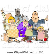 Clip Art of a Group of Mad People of All Ages and Mixed Ethnicities, Standing with Pets and Flipping People OffGroup of Mad People of All Ages and Mixed Ethnicities, Standing with Pets and Flipping People off by Djart