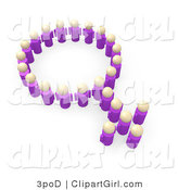 Clip Art of a Group of Purple People Forming the Female Sex Sign by