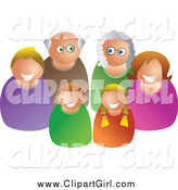 Clip Art of a Happy Caucasian Family of Three Generations by Prawny