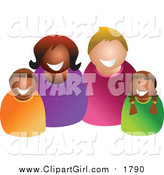 Clip Art of a Happy Mixed Family by Prawny