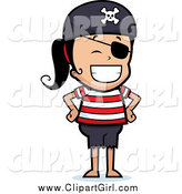 Clip Art of a Happy Pirate Girl Smiling by Cory Thoman