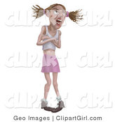 Clip Art of a Screaming Girl Throwing a Temper Tantrum by AtStockIllustration