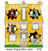 Clip Art of a Two Story Home by Djart