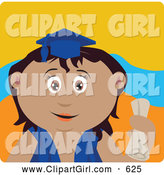 Clip Art of an Outgoing Latin American Graduating Girl Holding a Diploma by Dennis Holmes Designs