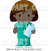 Vector Clip Art of a Cute Dark Nurse - Royalty Free by Maria Bell