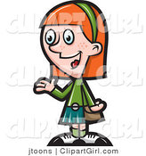 Vector Clip Art of a Talking Red Haired Girl - Royalty Free by Jtoons