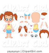 Vector Clip Art of an Assembly Girl with Multiple Design Elements - Royalty Free by Yayayoyo