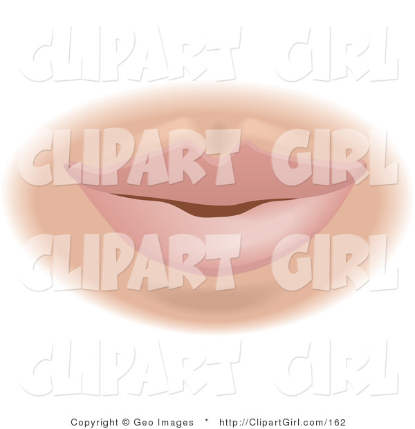 Clip Art of a Caucasian Woman's Lips and Mouth