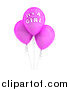Clip Art of 3d Its a Girl Baby Balloons by Stockillustrations