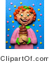 Clip Art of a 3d Red Headed Girl Smiling at a Chocolate Ice Cream Cone by Amy Vangsgard