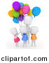 Clip Art of a 3d White School Kids Buying Colorful Balloons by BNP Design Studio