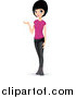 Clip Art of a Black Haired Teenage Girl Presenting by Melisende Vector
