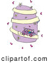 Clip Art of a Blond Teenage Girl Driving a Car down a Purple Hill Covered in Flowers, on a White Background by Lisa Arts