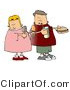 Clip Art of a Boy and Girl Eating Junk Food Together by Djart