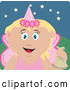 Clip Art of a Cute Caucasian Girl Trick or Treating on Halloween in a Fairy Princess Costume by Dennis Holmes Designs