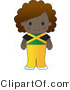 Clip Art of a Cute Ethnic Jamaican Girl Wearing a Flag of Jamaica Shirt by Maria Bell