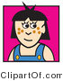 Clip Art of a Cute Girl with Black Hair and Brown Freckles by Andy Nortnik
