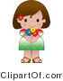 Clip Art of a Cute Hispanic Girl Wearing a Flag of Mexico Shirt by Maria Bell