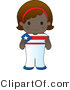 Clip Art of a Cute Smiling Puerto Rican Girl Wearing a Flag of Puerto Rico Shirt by Maria Bell