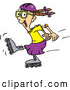 Clip Art of a Excited Energetic Girl Roller Blading by Dennis Holmes Designs