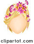 Clip Art of a Faceles Blond White Woman with Butterflies and Flowers in Her Hair by BNP Design Studio