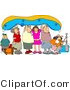 Clip Art of a Family Going River Rafting by Djart