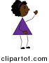 Clip Art of a Friendly Black Girl Waving by Pams Clipart