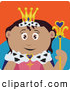 Clip Art of a Friendly Royal Latin American Queen Holding a Staff by Dennis Holmes Designs