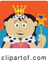 Clip Art of a Friendly Royal Mexican Queen Holding a Staff by Dennis Holmes Designs