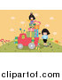 Clip Art of a Girls Loading up a Truck with Gifts on a Hill by Mayawizard101