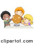 Clip Art of a Group of Happy School Kids Studying a Globe by BNP Design Studio